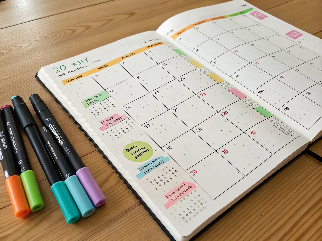 Kalender med markeringar